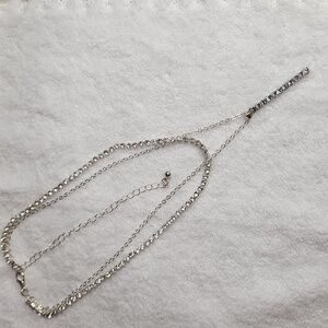 Elegant Silver Double Necklace